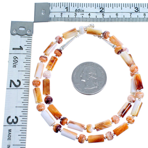 Sterling Silver And Oyster Shell Bead Necklace SX115284